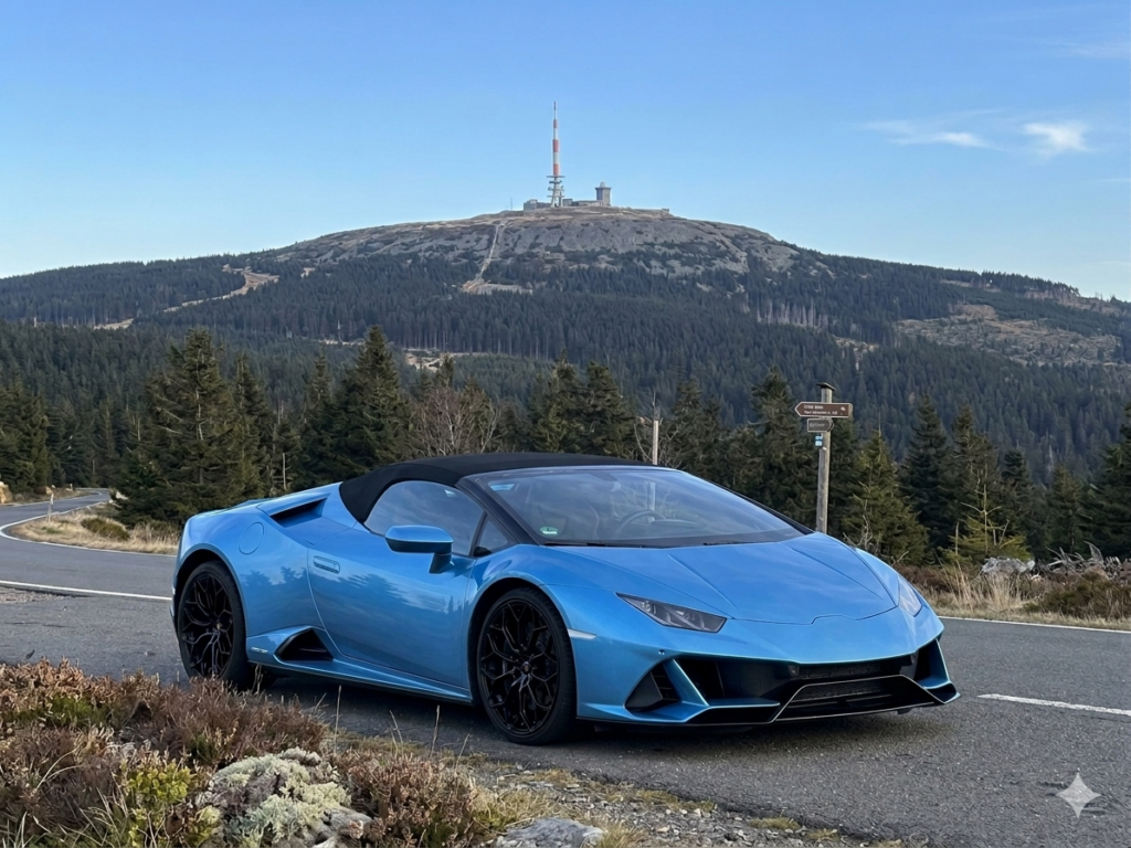 Huracan Evo vor dem Brocken